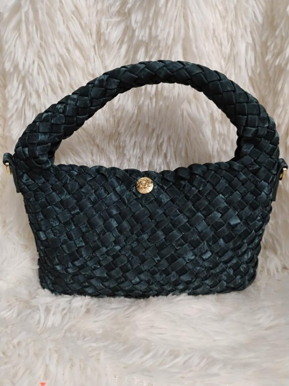 Dune London Dinkydeliberate Mini Woven Slouchy Top Handle Crossbody Bag Teal